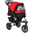 thumbnail image 1 of PawHut 3 Wheel Folding Dog Stroller Travel Carrier for S&M Dogs Red, 1 of 10