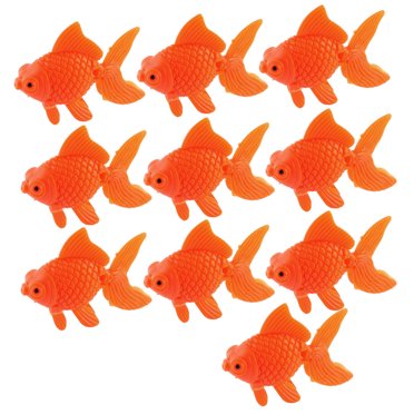 Unique Bargains Aquarium Ornement Poisson Rouge en Plastique Orange Décoration Aquarium 10 Pcs