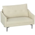 thumbnail image 1 of HOMCOM 2 Seater Sofa, Upholstered Loveseat with Button Tufted, Cream, 1 of 10
