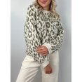 thumbnail image 4 of Honganda Pull Ample d'Automne pour Femmes Motif Léopard Manches Longues Tricot, 4 of 9