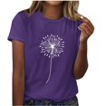 thumbnail image 2 of Liquidation d'Économies d'Été Iumwxz Tunique Coupe Classique T-Shirt d'Été Décontracté Hauts pour Femmes T-Shirt Graphique Floral Hauts T-Shirt à Manches Courtes Col Rond Hauts pour Dames Offres Hebdomadaires Date, 2 of 4