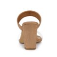 thumbnail image 2 of BLISSFUL STEP Women's Dual Clear Strap Block Heels Slides Sandals Nude (Size 6), 2 of 6