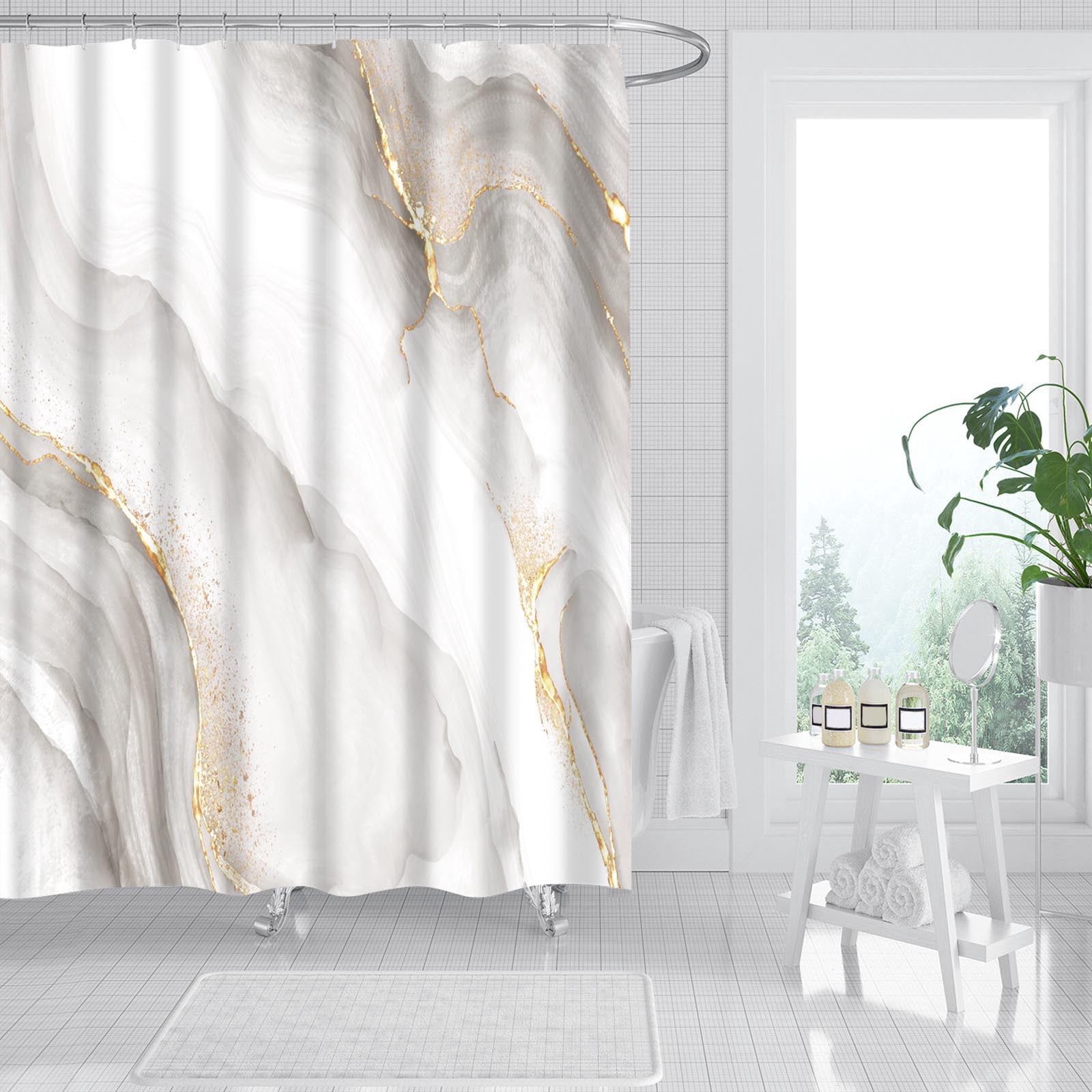 Aidoshy Various Patterns Shower Shower Curtain Bathroom Shower Curtain Digital Printing Polyester Shower Curtain Shower Curtain Liner Bathroom