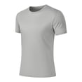 thumbnail image 1 of Pisexur T Shirts for Man , Hommes Mode Décontractée Couleur Unie Col Rond Course Exercice et Entraînement Physique Manches Courtes Haut Gris,P Chemises de Golf Hommes & Chemises Hommes, 1 of 6