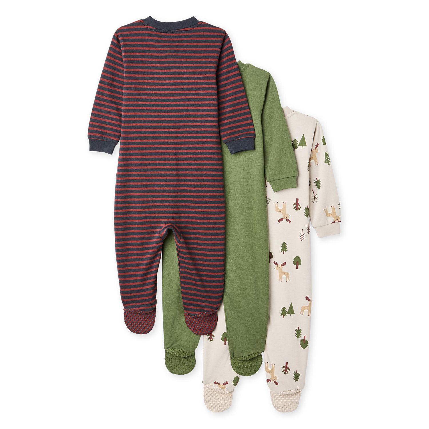 Lot de 3 grenouillères avec pieds intégrés George pour bébés garçons