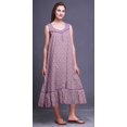 thumbnail image 4 of Bimba Lavender6 Aquarelle Ogee/rose et Pêche Fleur Imprimée Chemises de Nuit en Coton pour Femmes Robe Sans Manches Tenue de Nuit Robe Maxi Petit, 4 of 6
