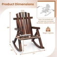 thumbnail image 3 of Costway 2 PCS Outdoor Adirondack Rocking Chair for Adults Solid Wood Porch Rocker Patio Chair, 3 of 9