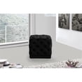 thumbnail image 2 of Meridian Furniture Stella Contemporary Velvet Ottoman/Stool in Black, 2 of 5