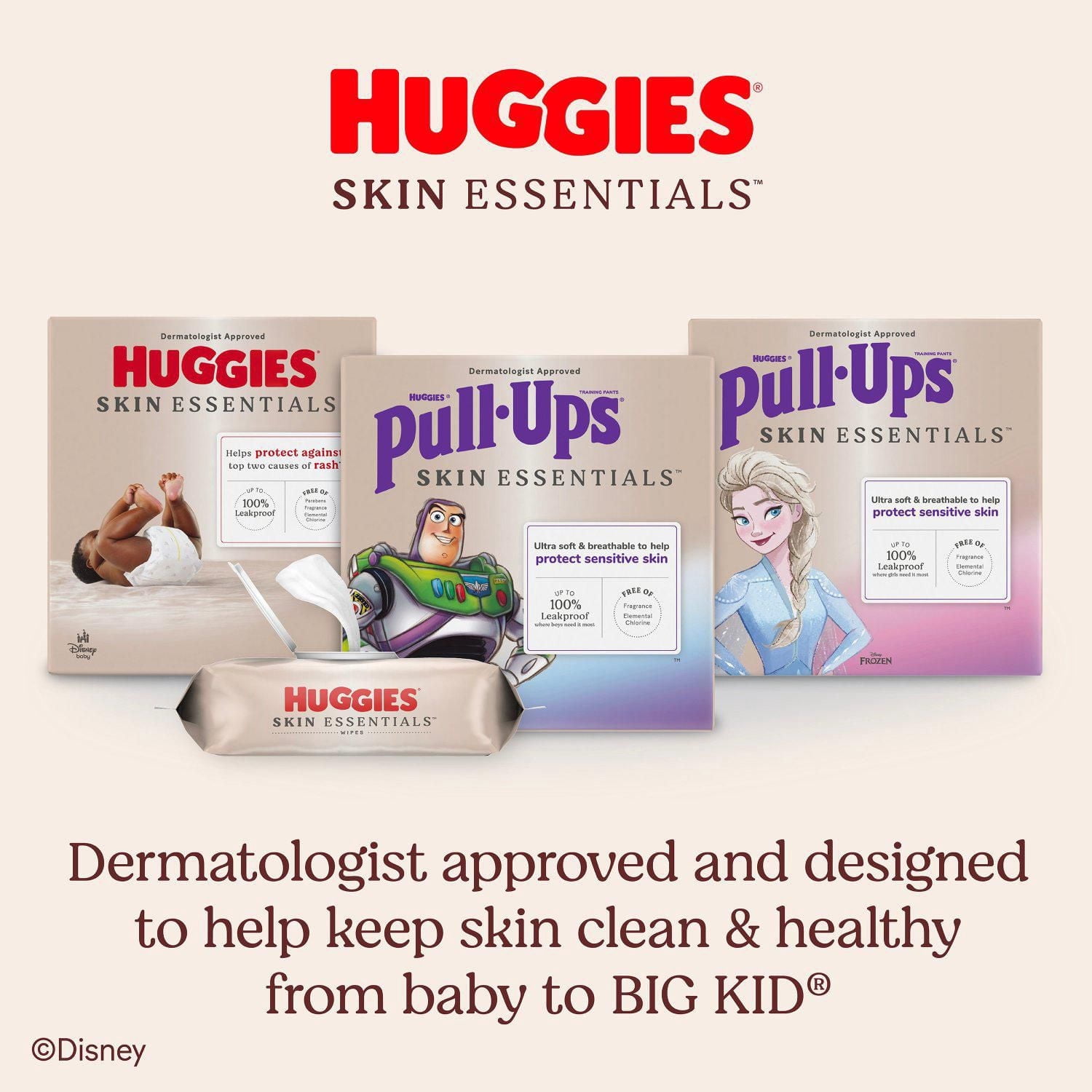 Huggies Skin Essentials Baby Diapers, Sizes NB-6