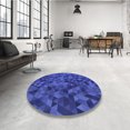 thumbnail image 4 of Ahgly Company Tapis d'Intérieur Rectangulaire Transitionnel Lavable à la Machine, Ruban Bleu Bleu, 4 Pieds x 6 Pieds, 4 of 7