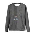 thumbnail image 4 of Pisexur Hauts pour Femmes Mode d'Automne T-Shirt à Imprimé Graphique Amusant Col Rond Manches Longues Chemises pour Femmes Chic Décontracté Hauts de Sortie Confort Polyvalent Blouses Légères, 4 of 5
