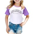 thumbnail image 1 of TZEWGL Cute Shirt For Kid City Print Raglan Short Sleeve Crewneck Blouse For Kids size 13-14T, 1 of 3