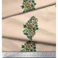 thumbnail image 2 of Soimoi Poly Georgette Fabric Leaves & Floral Block Print Sewing Fabric Yard 52 Inch Wide, 2 of 3