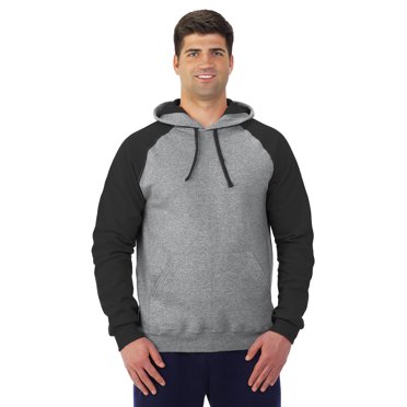 Jerzees Mens NuBlend Color-Block Raglan Pull Over Hooded Sweatshirt, 3XL