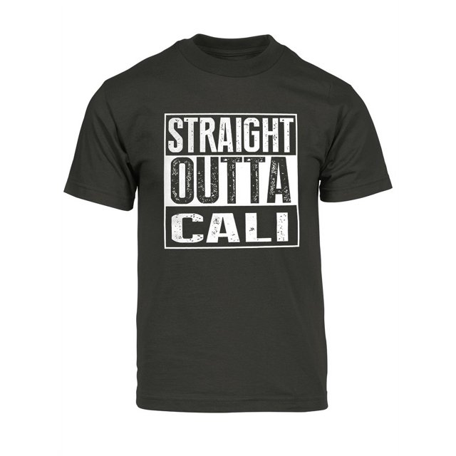 Mens Straight Outta Cali Short-Sleeve T-Shirt - Dark Grey - X-Large