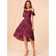thumbnail image 2 of INSPIRE CHIC Women's Spaghatti Straps Ruffled a-Line Midi Floral Dress, 2 of 6