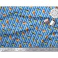 thumbnail image 3 of Soimoi Rayon Fabric Stripe & Sparrow Bird Fabric Prints by Yard 56 Inch Wide, 3 of 3