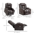 thumbnail image 3 of HOMCOM Electric Power Lift Recliner Chair for Elderly w/ Cup Holders, Brown, 3 of 10