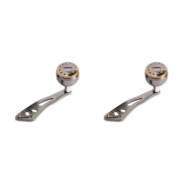 Langgg Poignée de Pêche en Métal pour Moulinet Spinning Portable Détachable 32mm Réutilisable Remplacement Poignée Modifiée Bouton de Lancer d'Appâts Fournitures Gris Argenté 2Ensemble