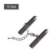 thumbnail image 3 of Unique Bargains 10Set Ribbon Crimp Clamp Ends Lobster Claw Clasps & Chain 40mm Metallic Black for DIY, 3 of 7