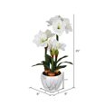 thumbnail image 2 of Vickerman 25" Plastic Artificial Amaryllis Floral Arrangement in White, 2 of 2