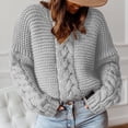 thumbnail image 2 of Timegard Plus Size Knit Tops for Women Crewneck Long Sleeve Sweaters Pullover Fall Winter Solid Color, 2 of 6