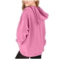 thumbnail image 4 of Milgrthf Chandails à Capuchon et Chandails Molletonnés pour Filles avec Écusson en Forme de Cœur, Épais, Manches Longues, Col Ras du Cou, Chandail à Capuche à Enfiler pour Préadolescente, Rose, 3 Ans, 4 of 4