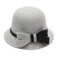 thumbnail image 1 of Chapeau Melon Petit pour Femme, Automne et Hiver, Nœud, Bout Rond, Décontracté, Style Bassin de Pêcheur, 1 of 3