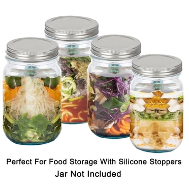 Unique Bargains 20 Pack Metal Mason Jar Lids Wide Mouth Mason Canning Jars Top Food Storage Caps Silver Tone