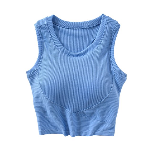SwiftWear Womens U Back Sports Shaping Bras Padded High Neck Crop Workout Cotton Tank Tops