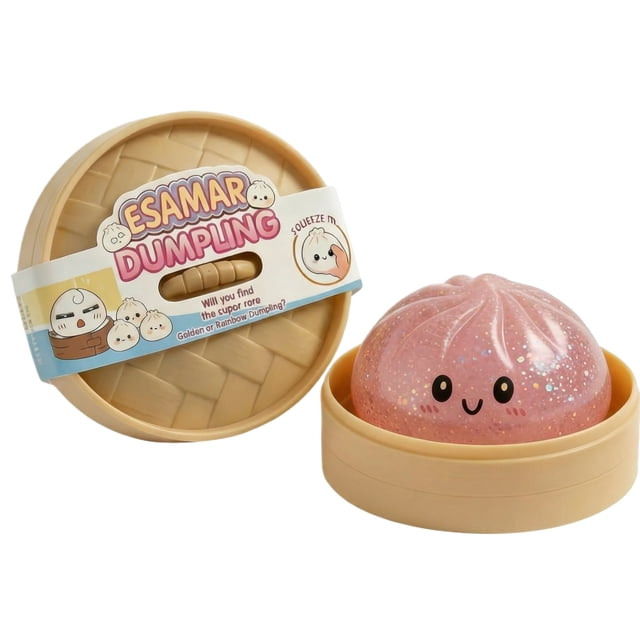 Jouet Squishy en Forme de Dumpling à Paillettes, Doux à Remontée Lente à Presser