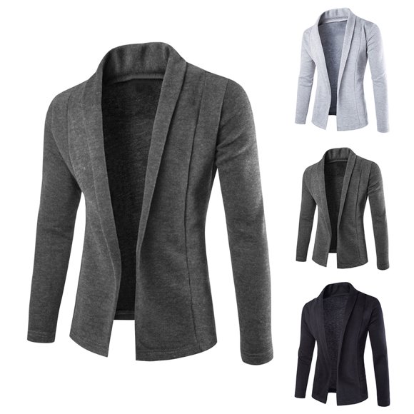 AnuYalue Mens Soft Open Front Cardigan Long Sleeve Draped Lightweight Sweaters Casual Knitwear Work Coat Solid Color Fall Overcoat