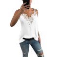 thumbnail image 1 of DYMADE Women Lace Patchwork V Neck Spaghetti strap Sexy Vest Top, 1 of 2