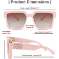 thumbnail image 3 of FEISEDYRetro Flat Top Sunglasses Thick Square Frame Metal Buckle Hip Hop Rapper Men Women B7033, 3 of 6