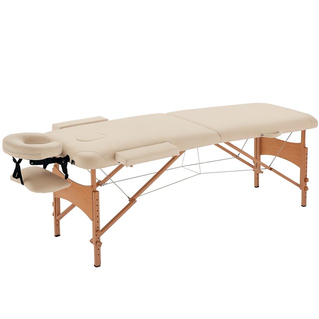 HOMCOM Table de Massage Pliable Portable, Lit de Canapé pour le Visage, Beige