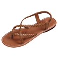 thumbnail image 1 of Kcodviy Sandales Plates à Brides pour Femmes pour Vacances à la Plage Chaussures de Plage Sandales Plates Sandales d'Été pour Femmes Chaussures, 1 of 7