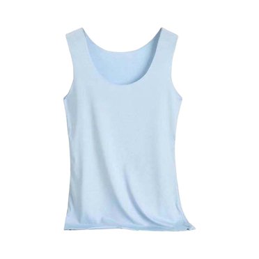 WTXUE Womens Summer Tops, Womens Tank Tops Loose Fit Summer Clothes Scoop Neck Sleeveless Sleeveless Leisure Tank Top, Blue