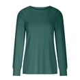 thumbnail image 4 of Timegard Hauts pour Femmes Manches Longues Col Rond T-Shirts Décontractés Confortables Couleur Unie Blouses Basiques, 4 of 7