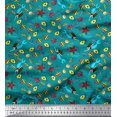 thumbnail image 1 of Soimoi Polyester Crepe Fabric Fish,Mermaid & Starfish Ocean Print Fabric by The Yard 52 Inch Wide, 1 of 3