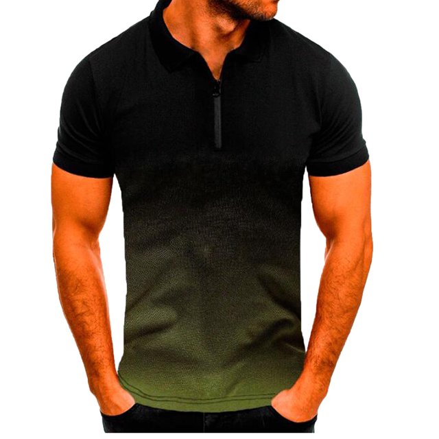 EGNMCR T-shirts pour Hommes Hommes Manches Courtes Imprimé Col Rabattu Chandail T-Shirt Blouse
