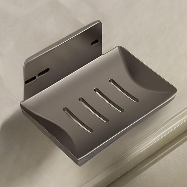 LSLJS Soap Box Wall Mounted Perforated Home Bathroom High-End Drainage Soap Storage Rack Toilet Bathroom Storage Box Stainless Steel, Home Accessories