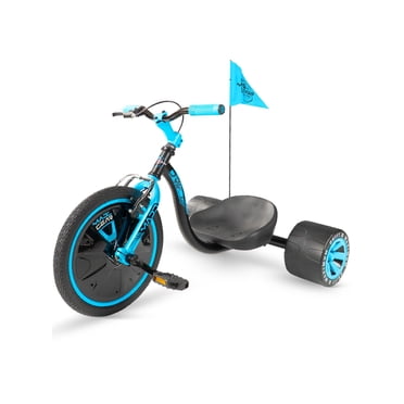 Madd Gear Drift Trike with Adjustable Seat for Ages 5 and Up, Black/Blue