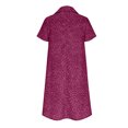 thumbnail image 5 of LOVZFMLL Robe à Pois pour Femme, Nouvelle Collection Printemps/été, Col à Manches Courtes, Longueur Genou, Rose Vif, G, 5 of 5