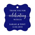 thumbnail image 1 of Darling Souvenir Fancy Frame Custom Paper Tags Thank You For Celebrating With Us Wedding Favor Gift Hang Tags-Blue-50 Tags, 1 of 1