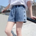 thumbnail image 2 of Birdeem Spring and Summer Cute Print Girls Pocket Elastic Waist Comfy Shorts Jeans, 2 of 12