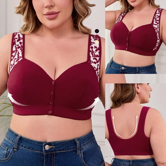 Front-Buttoned Lingerie for Women|Casual Comfort Seamless Bra with Adjustable Straps and Cup Design|Backless Mockup Fit for All Seasons