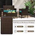 thumbnail image 3 of Patiojoy 8 Piece Patio Rattan Conversation Set Outdoor Wicker Furniture Set w/ Chair Loveseat & Tempered Glass Table Turquoise, 3 of 9
