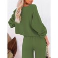 thumbnail image 5 of ORUYROP Ensemble de Pull 2 Pcs pour Femmes Haut Court à Manches Longues et Pantalon Large, 5 of 5