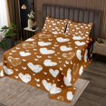 thumbnail image 2 of Erosebridal Brown Heart Coverlet Set Twin, Cartoon Heart Bedding Set, Teens 2-Piece, 2 of 5
