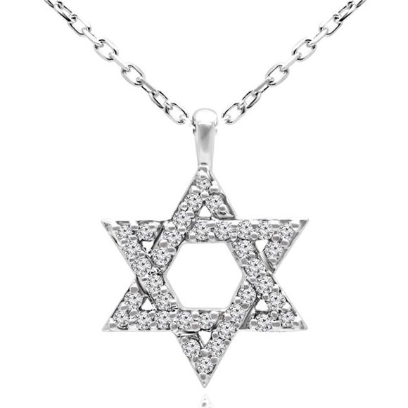 0.125 CTW Round Diamond Fancy Pendant Necklace in 14K